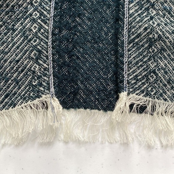 Lucky Brand Striped Kimono Poncho Sweater Wrap Ombre Open Front Fringe Hem Boho - Picture 11 of 14